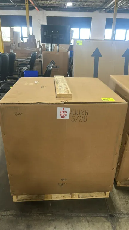 Ford LC3Z-6006-H complete service engine assembly. Features 7.3L V8 gas engine configuration. Crated in original packaging and mounted on a wood palle