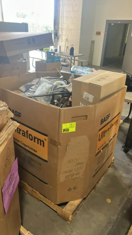 Ford and Motorcraft assorted automotive parts lot. Includes genuine Ford brake and clutch pedal assembly (P/N DR3Z-2455-L), Motorcraft KT-50 water hea