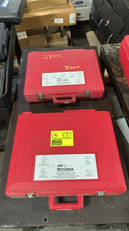 Ford Rotunda essential special service tool sets. Includes assorted automotive specialty service kits featuring seal installers, pullers, camshaft hol