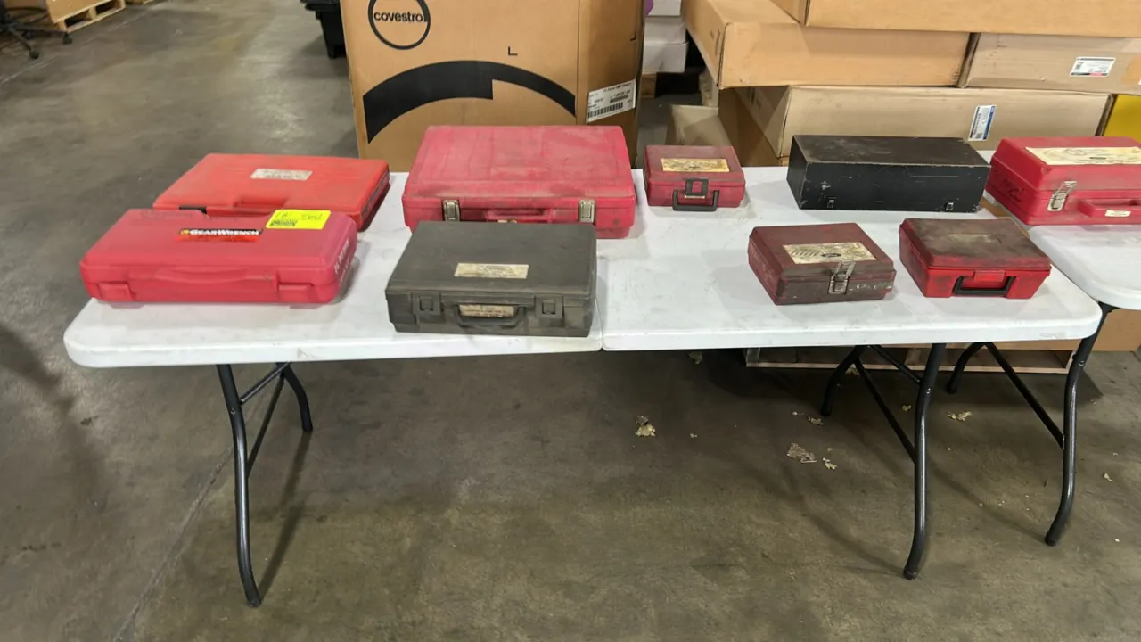 Assorted special service tool sets. Includes Ford Rotunda essential service kits, GearWrench oil pressure check kit, Cummins data link adapters, Matco