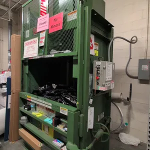 2008 PTR 1800HD vertical baler and compactor. Features right-hand swing door, manual wheel lock, key switch with key, and included baler wire. S/N: 08