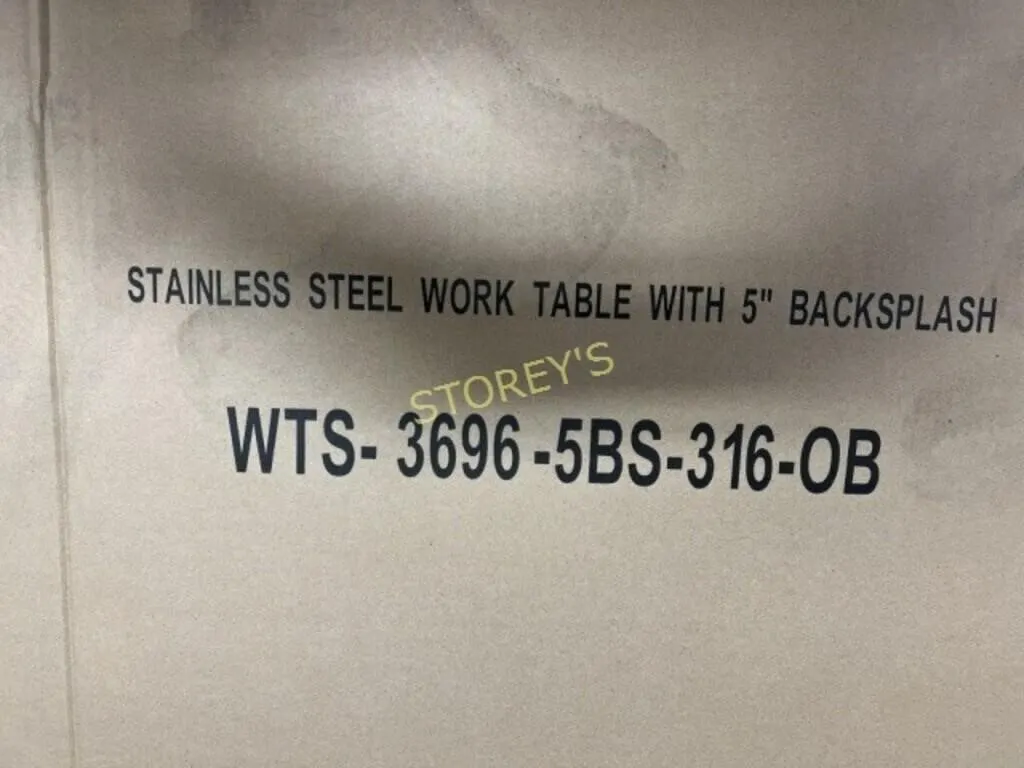 NEW 96 x 36 S/S Work Table w/ Backsplash