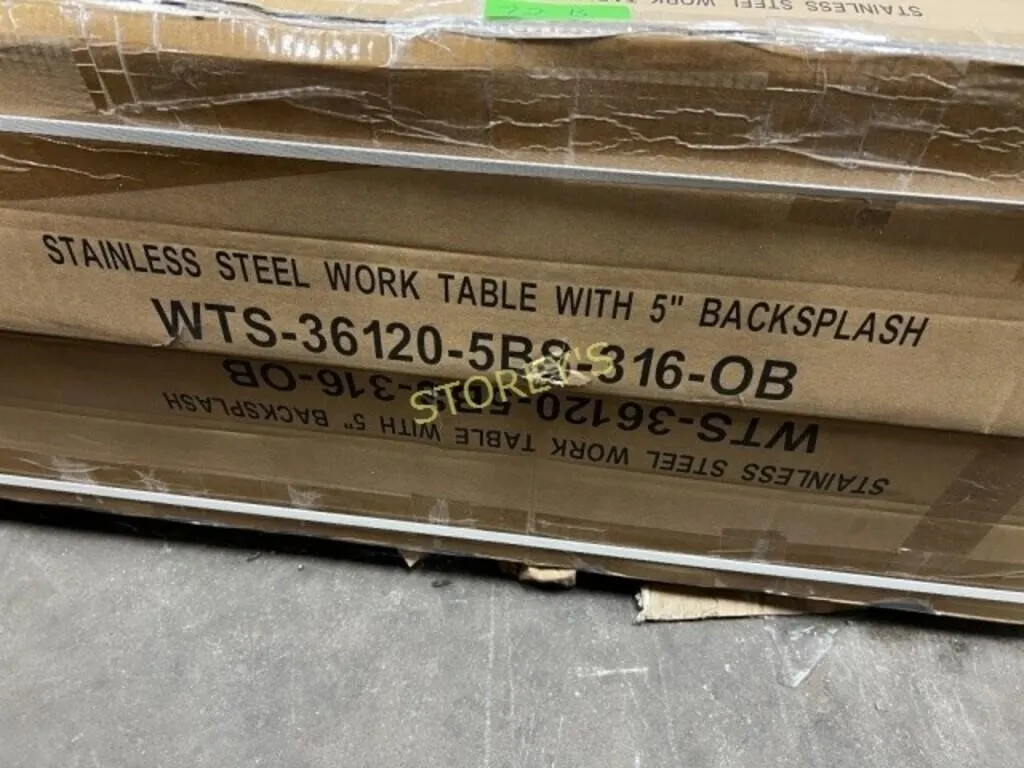 NEW 120 x 36 S/S Work Table w/ Backsplash