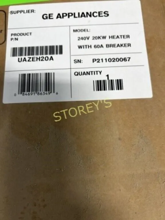 NEW GE 240v, 20KW Heater w/ 60A Breaker