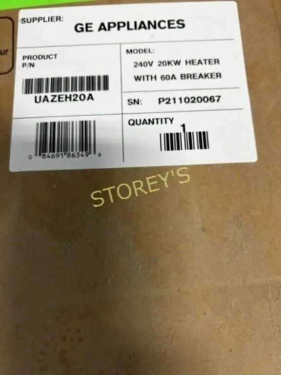 NEW GE 240v, 20KW Heater w/ 60A Breaker