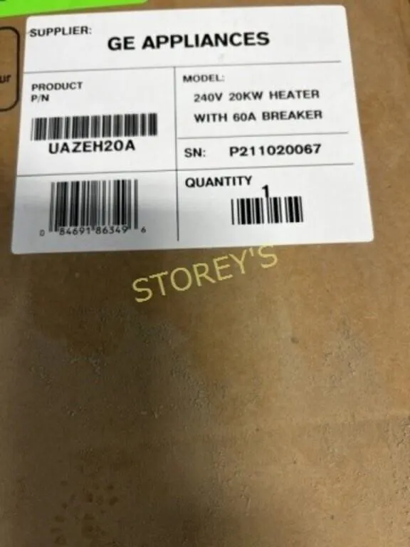 NEW GE 240v, 20KW Heater w/ 60A Breaker