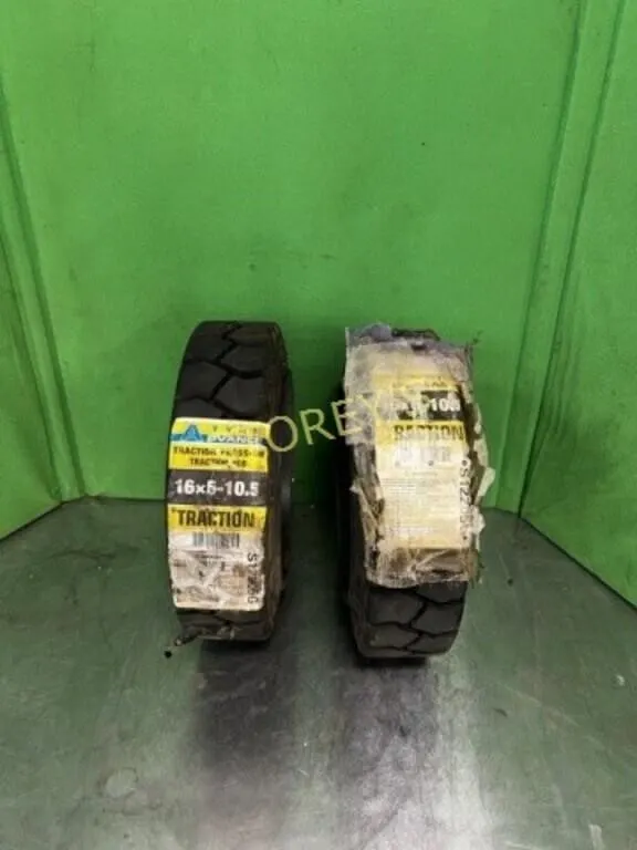 Pair of As New Press On Forklift Tires -