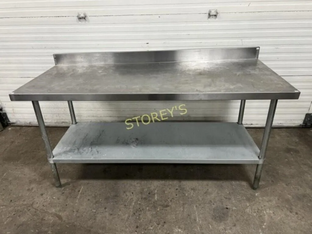 6' x 30" S/S Work Table w/ Backsplash