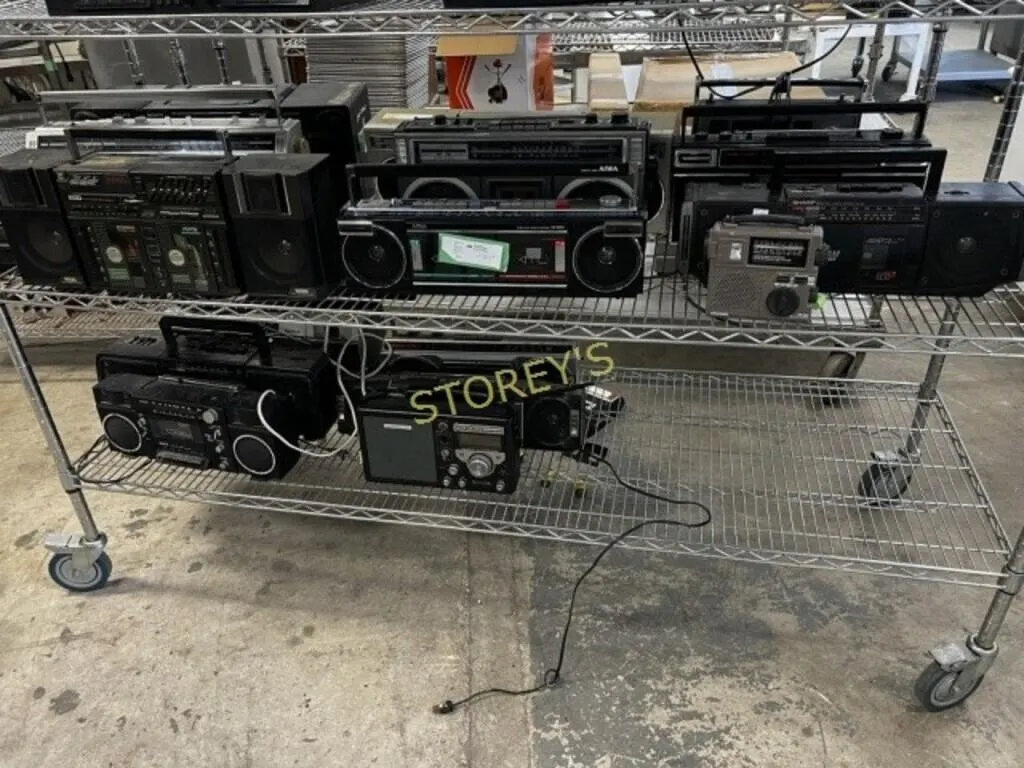 2 Shelves; Ghetto Blasters, Stereos, Etc.