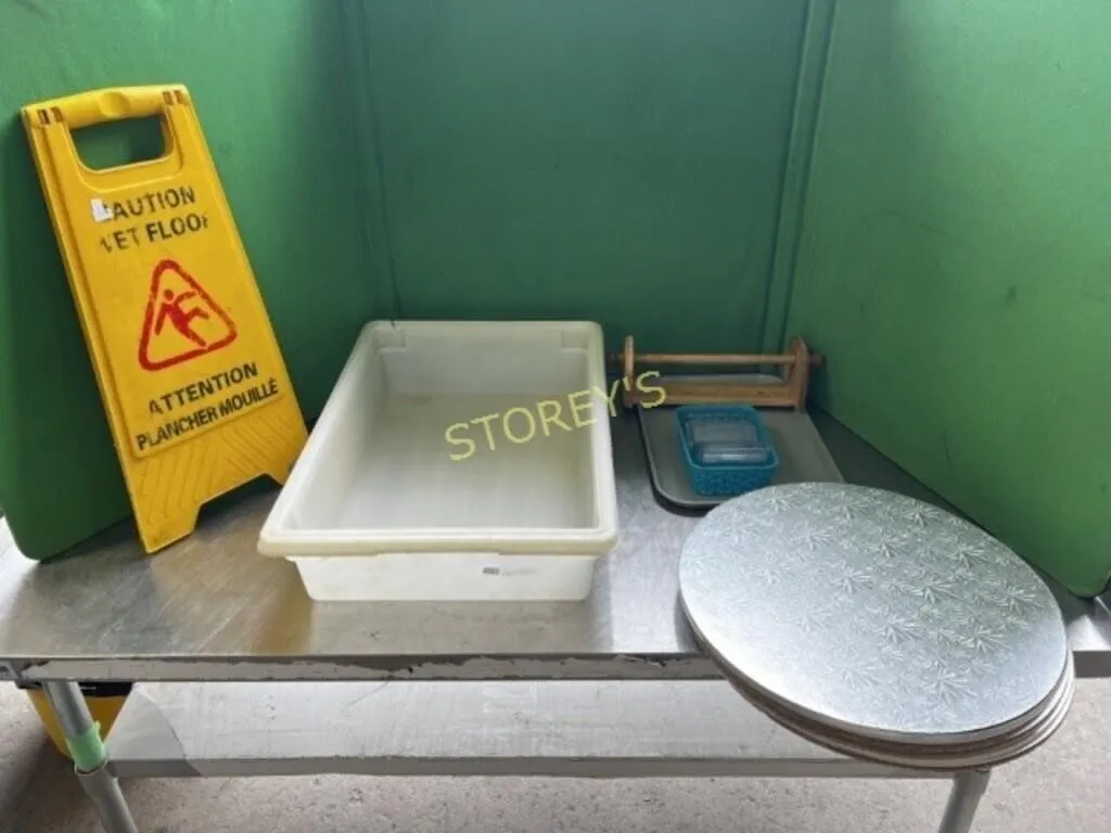 Wet Floor Sign, Pie Stands, Etc.