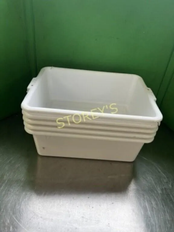 5 White Bus Bins