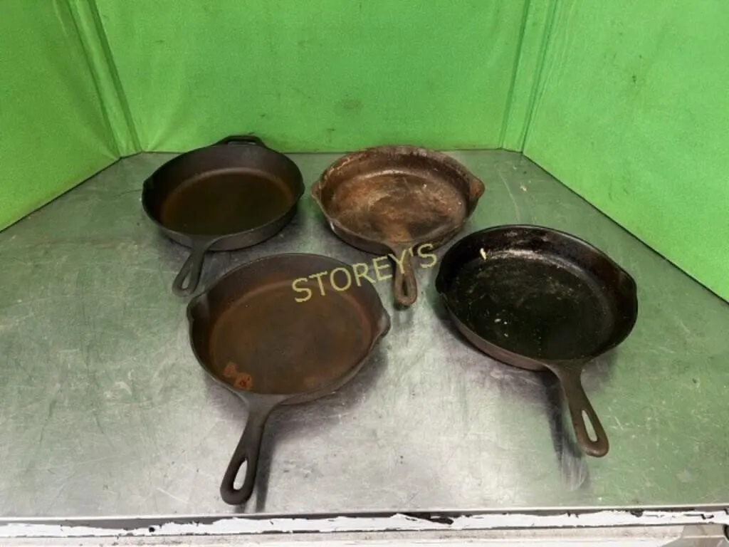 4 Cast Iron Frying Pans