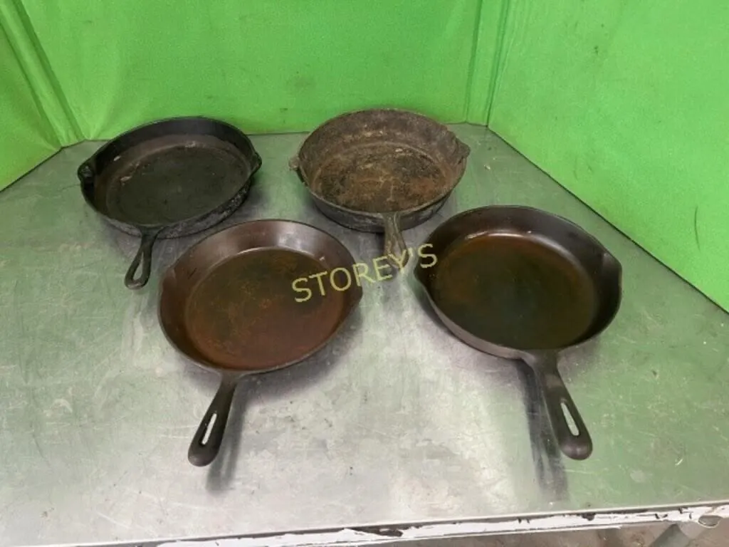 4 Cast Iron Frying Pans