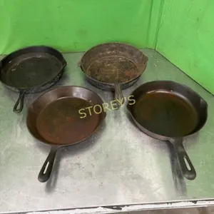 4 Cast Iron Frying Pans