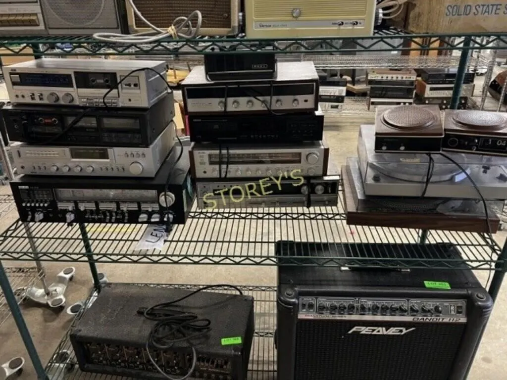Shelf Lot; Turntables, Amplifiers, Etc.