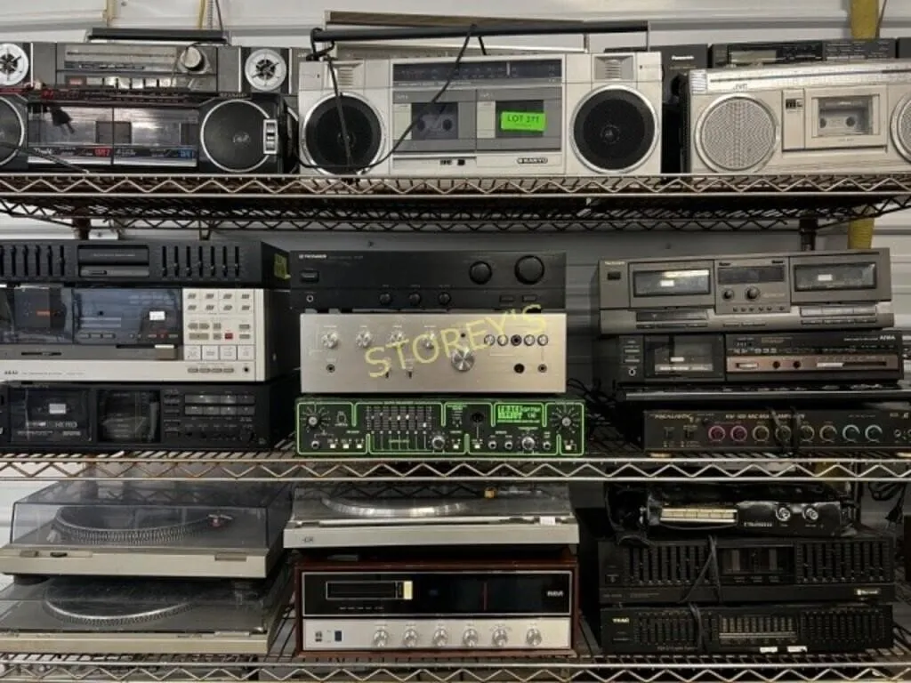 Shelf of Amplifiers, Equalizers, Cassett Players