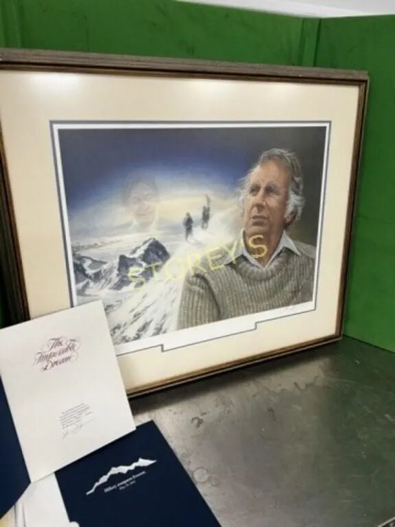 Signed Hillary Conquers Picture by James Lumbers