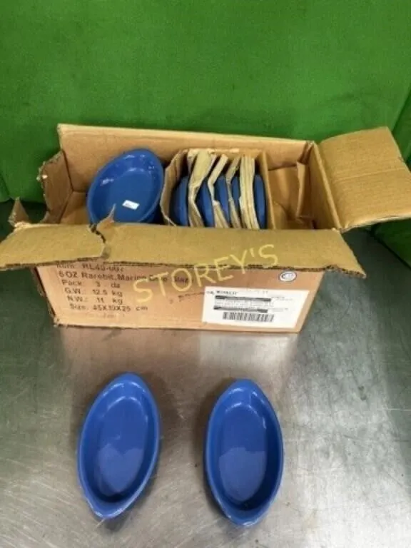 ~36 Like New 6oz Blue Casserole Dishes