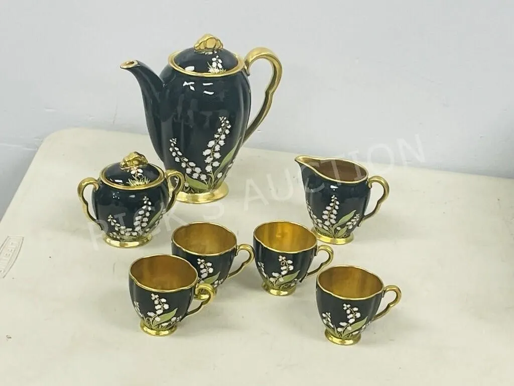 7 pc set Carlton Ware Royale Noir