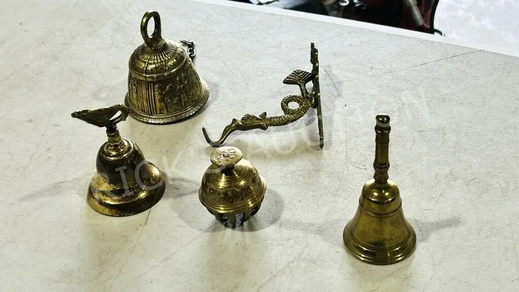 4 small brass bells