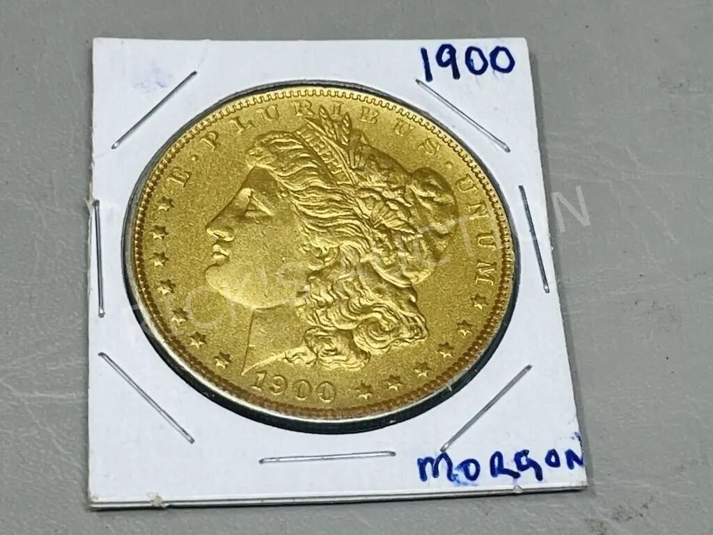1900 Morgan silver dollar - gold plated