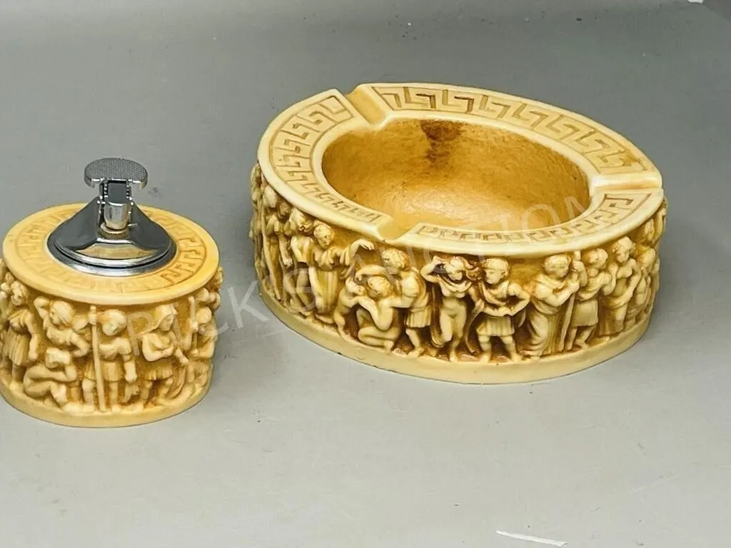 resin lighter & ashtray set