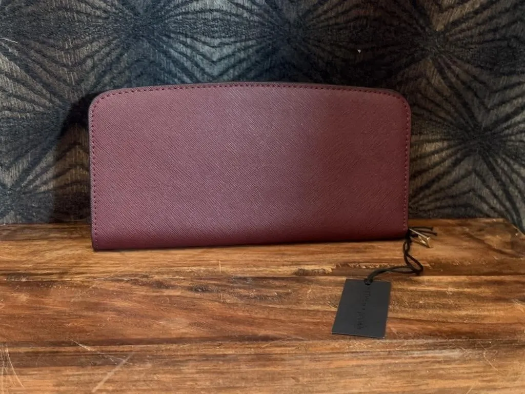 Mathew + Julian burgundy zip-around continental
