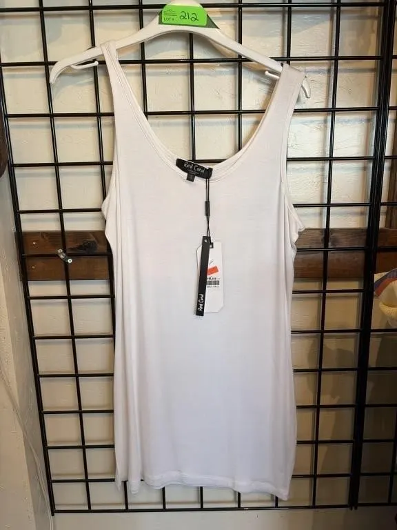 S Red Coral White Tank Top