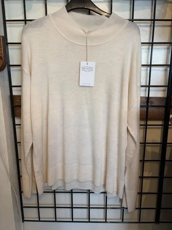 M Pink Martini Beige Bethany Sweater