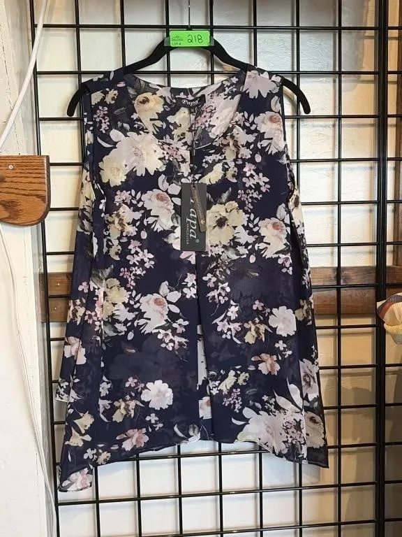 M Papa Navy Sleeveless Blouse
