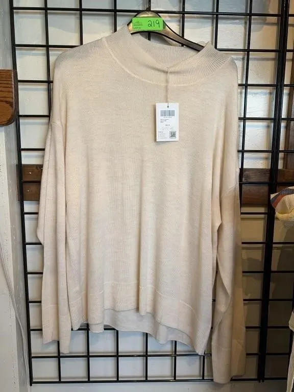 L Pink Martini Beige Bethany Sweater