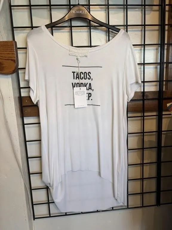 L Pink Martini White Tee