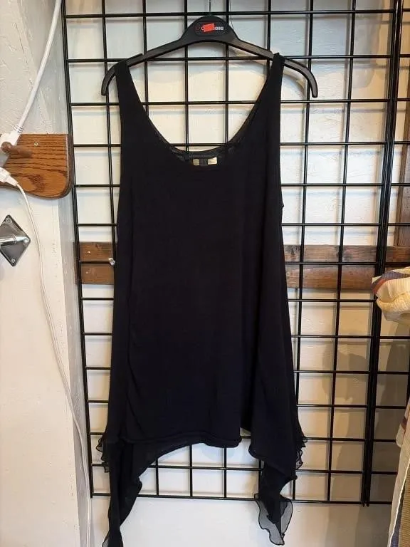 L Katherine Barclay flowy black tank top