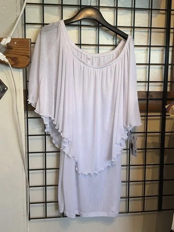 L-XL Rapz White Light Fabric Blouse