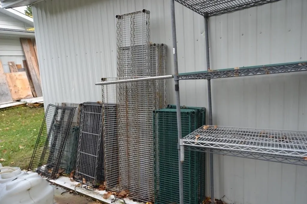Metal storage shelves