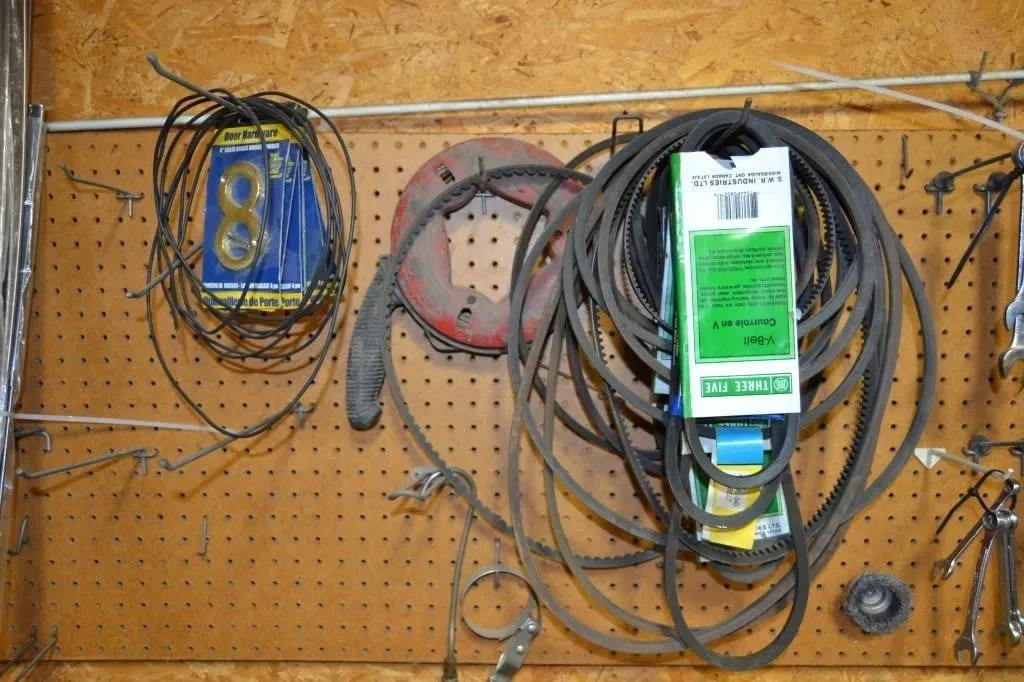 assortment of trouble lights,fan belts