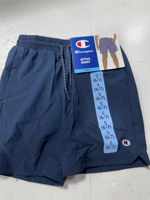 Champion Active Shorts Boys Size S 67 Navy Blue