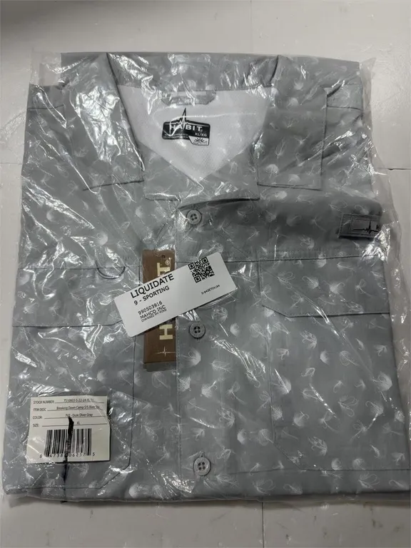 Habit Fishing Down Camp Shirt XL Duck Town Grey