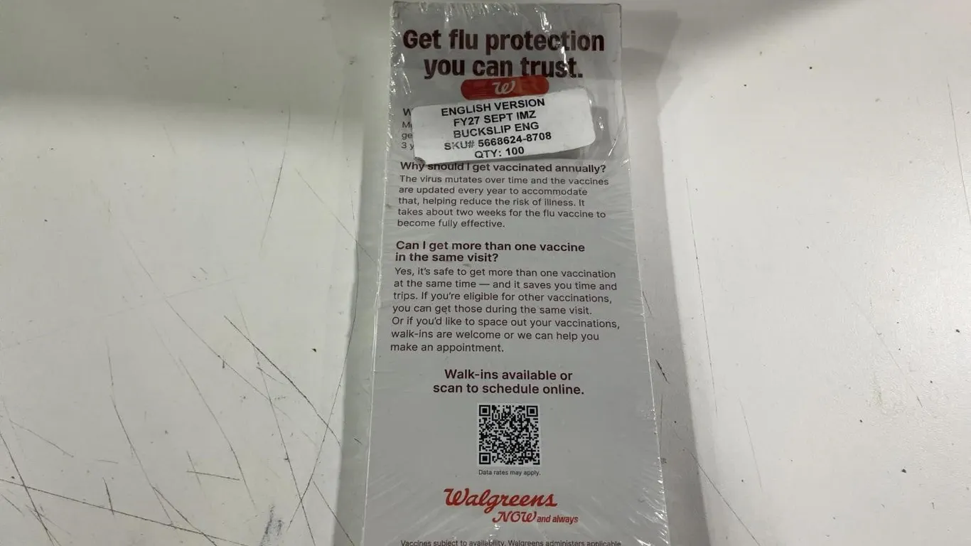 Walgreens FY27 Flu Protection Buckslip 100ct