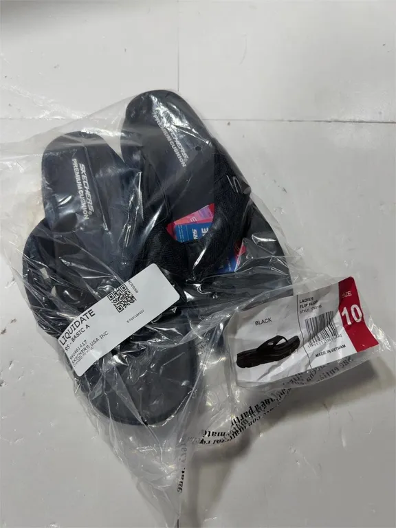 Skechers 179316S Flip Flop Sandals Black Size 10