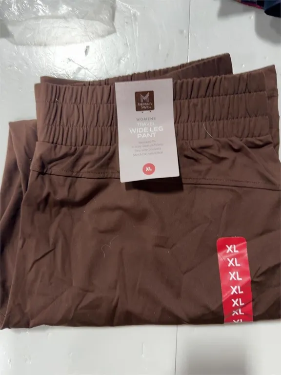 Womens Travel Wide Leg Pants Brown Size XL