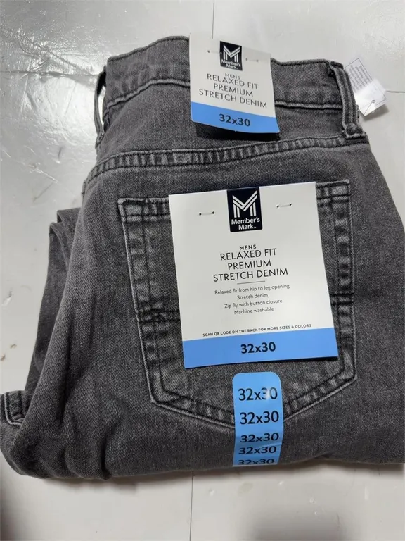 Relaxed Fit Stretch Denim Jeans Grey 32x30
