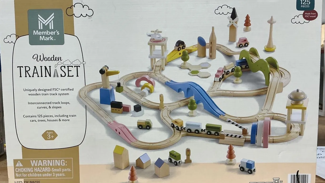 Wooden Train Set 125 Piece FSC Certified