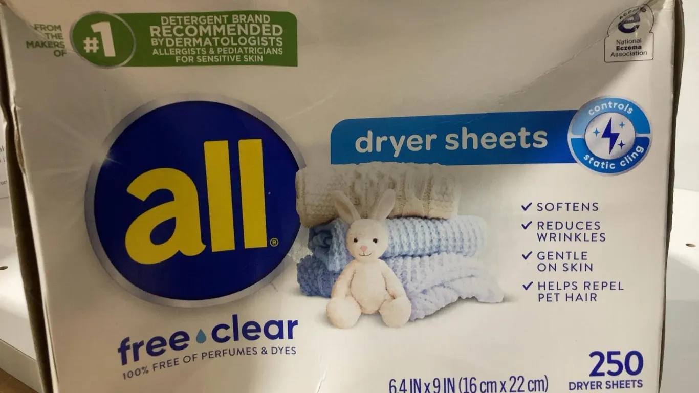 All Free and Clear Dryer Sheets 250ct