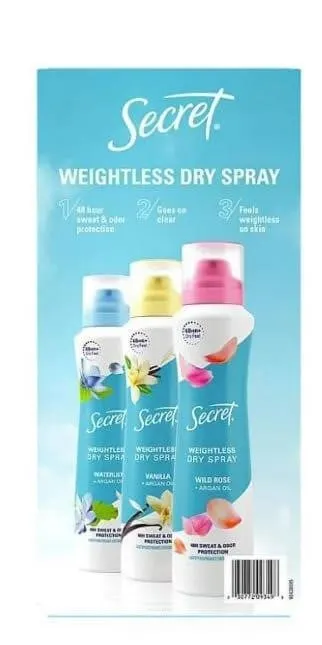 Secret Antiperspirant Dry Spray 4.1oz 3pk