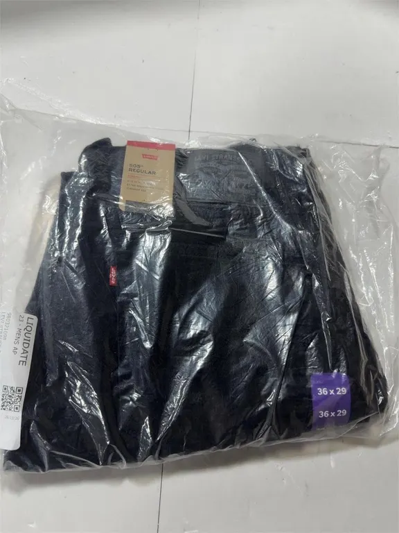Levis 505 Regular Fit Jeans Black Mens 36x29