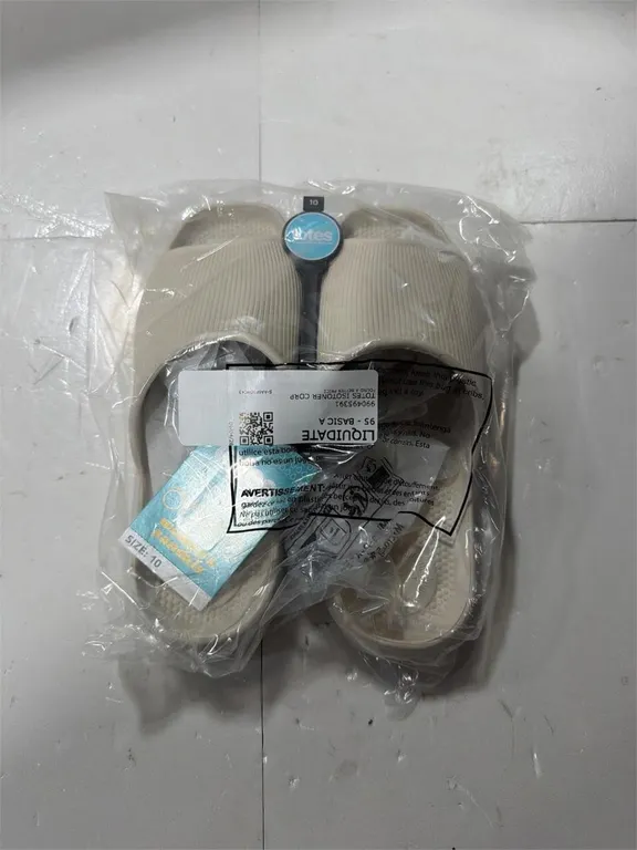 Totes Isotoner Basica Slide Sandals Beige Size 10