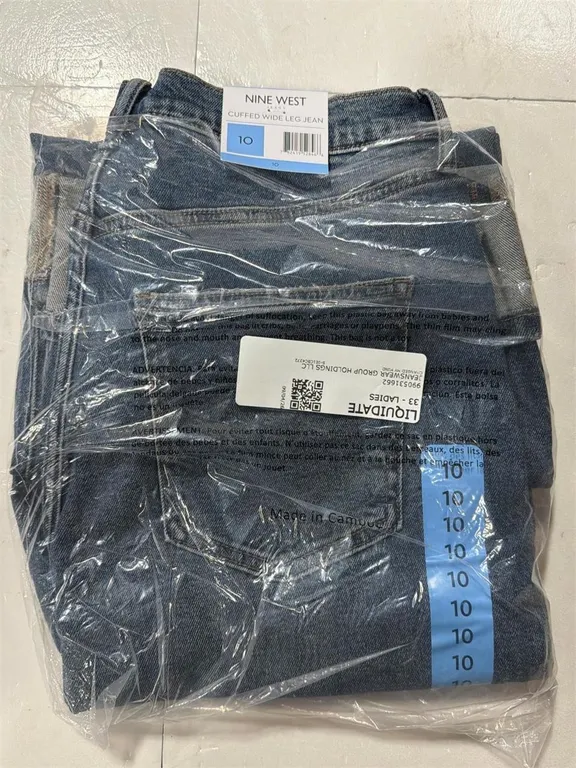 Nine West Cuffed Wide Leg Jeans Blue Size 10