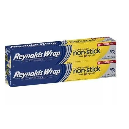 Reynolds Non-Stick Aluminum Foil 130 Sq Ft 2pk