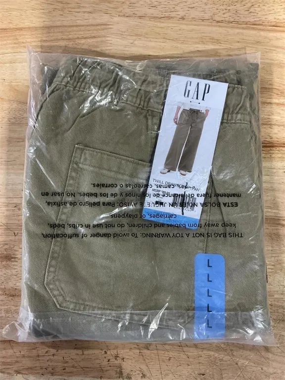 Gap Twill Drawstring Wide Leg Pants Olive Large